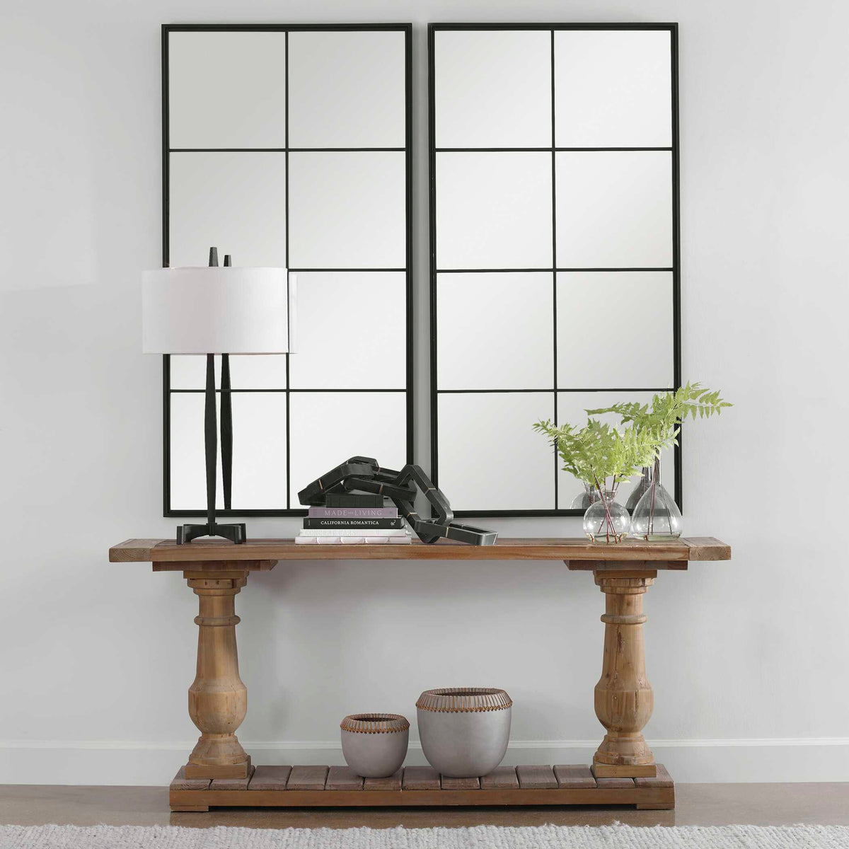 Rousseau Iron Window Mirror - Black by Uttermost - View 7