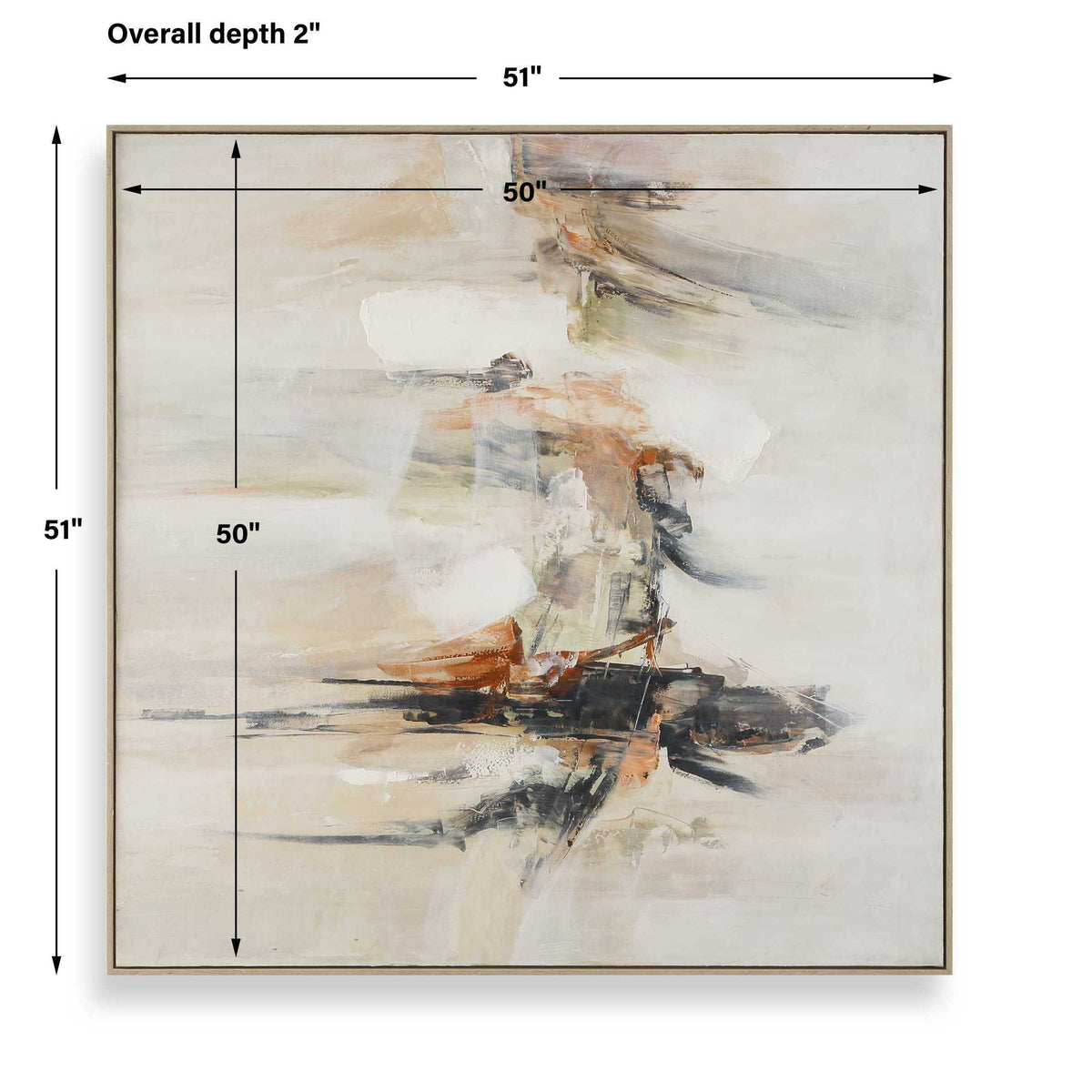 Outburst Hand Painted Modern Art Black / Blue / Brown / Gray / Green / Orange / Red / White / Woodtone - Gray / Beige by Uttermost - View 8