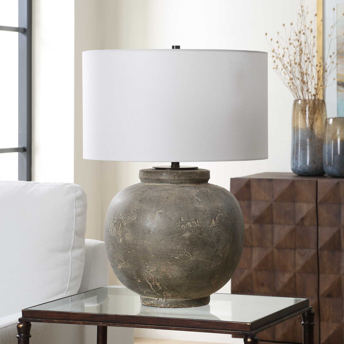 Rock Of Ages Table Lamp Rust Brown - Dark Gray by Uttermost - View 3