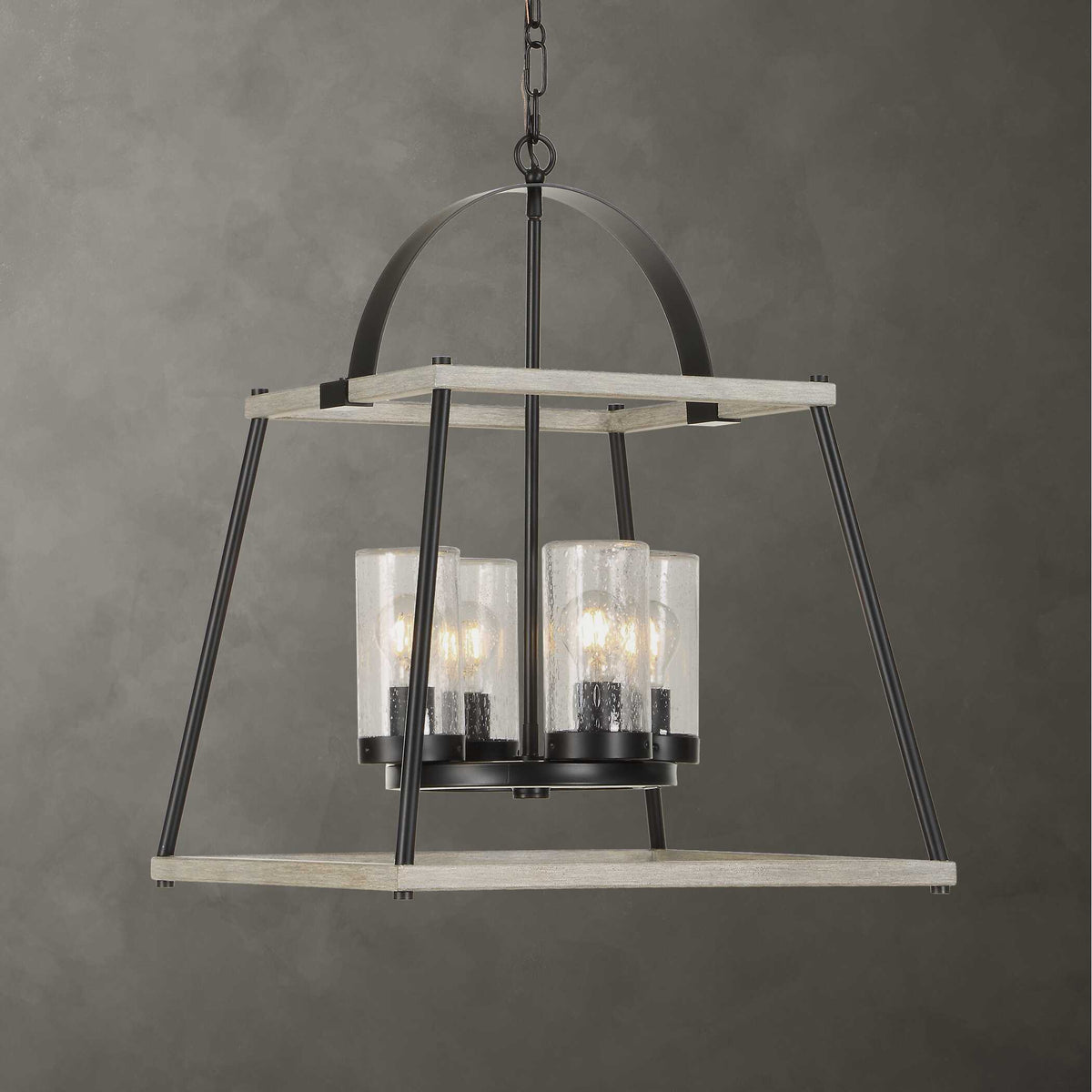 Edgecomb 4 Light Indoor-Outdoor Pendant Black / Gray - Gray / Black by Uttermost - View 2