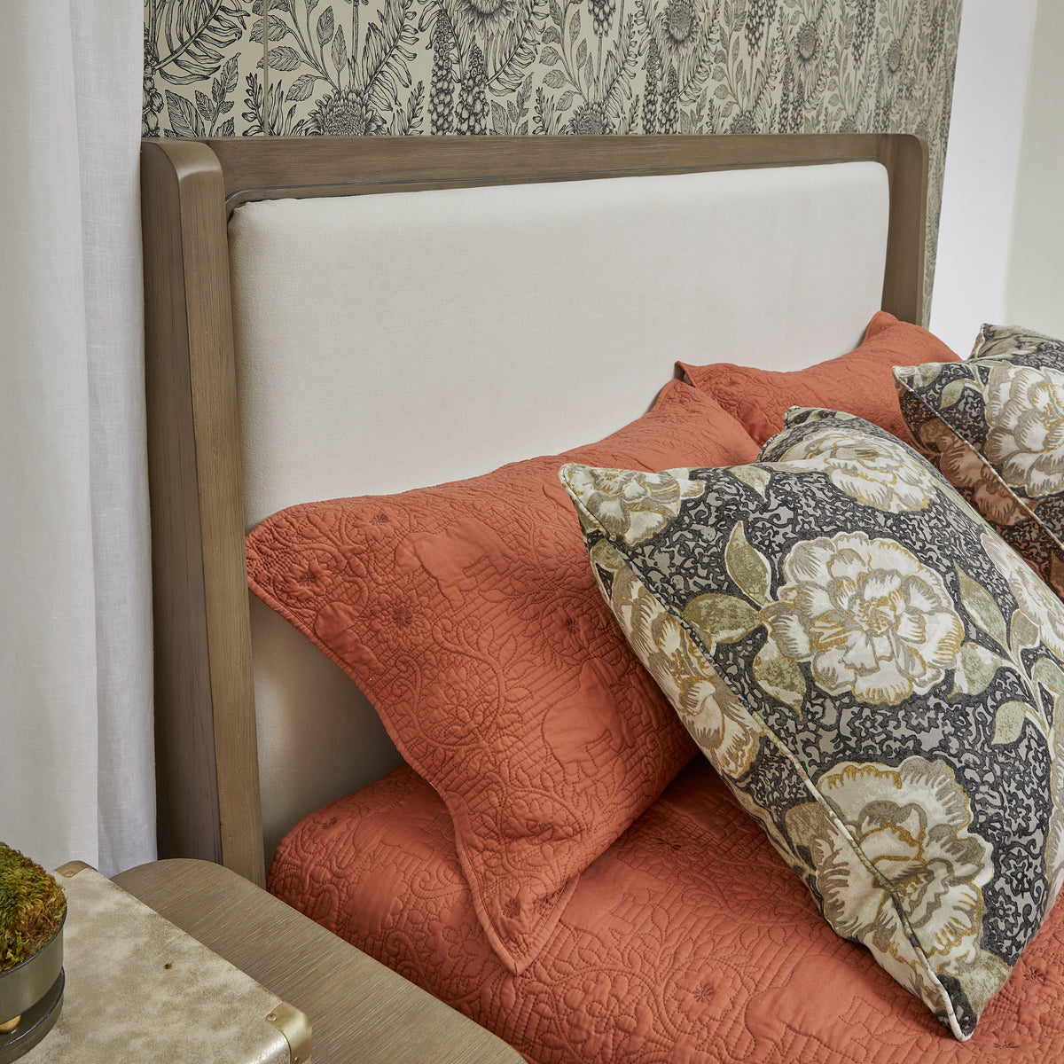 Normandy King Upholstered Bed - Light Brown | Flexsteel
