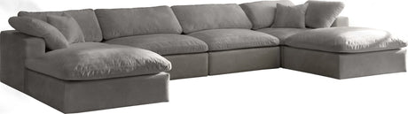 Cozy - Modular Sectional 6 Piece Cloud - Grey - Fabric | Home Elegance USA