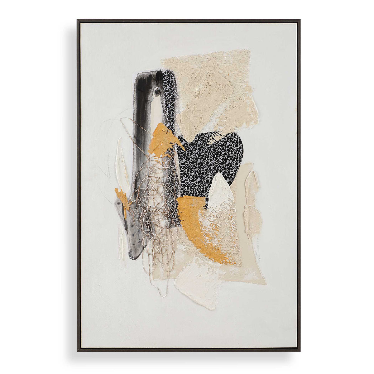 Scatter Abstract Hand Painted Canvas Art - Black by Uttermost - View 1