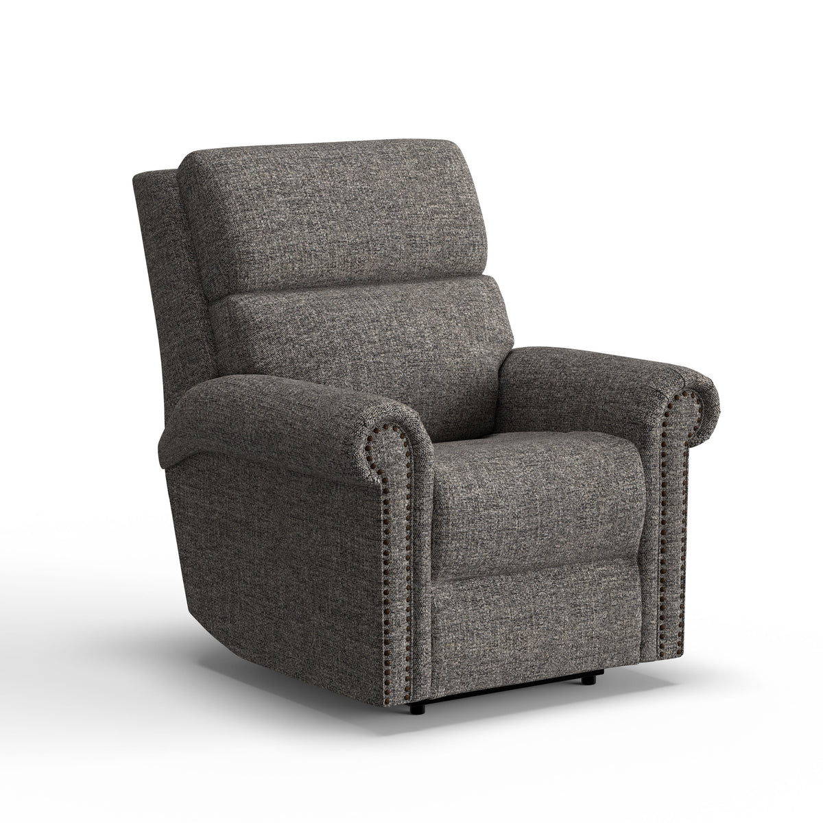 Bernard Power Fabric Recliner With Power Headrest & Lumbar, Nailhead Trim | Flexsteel
