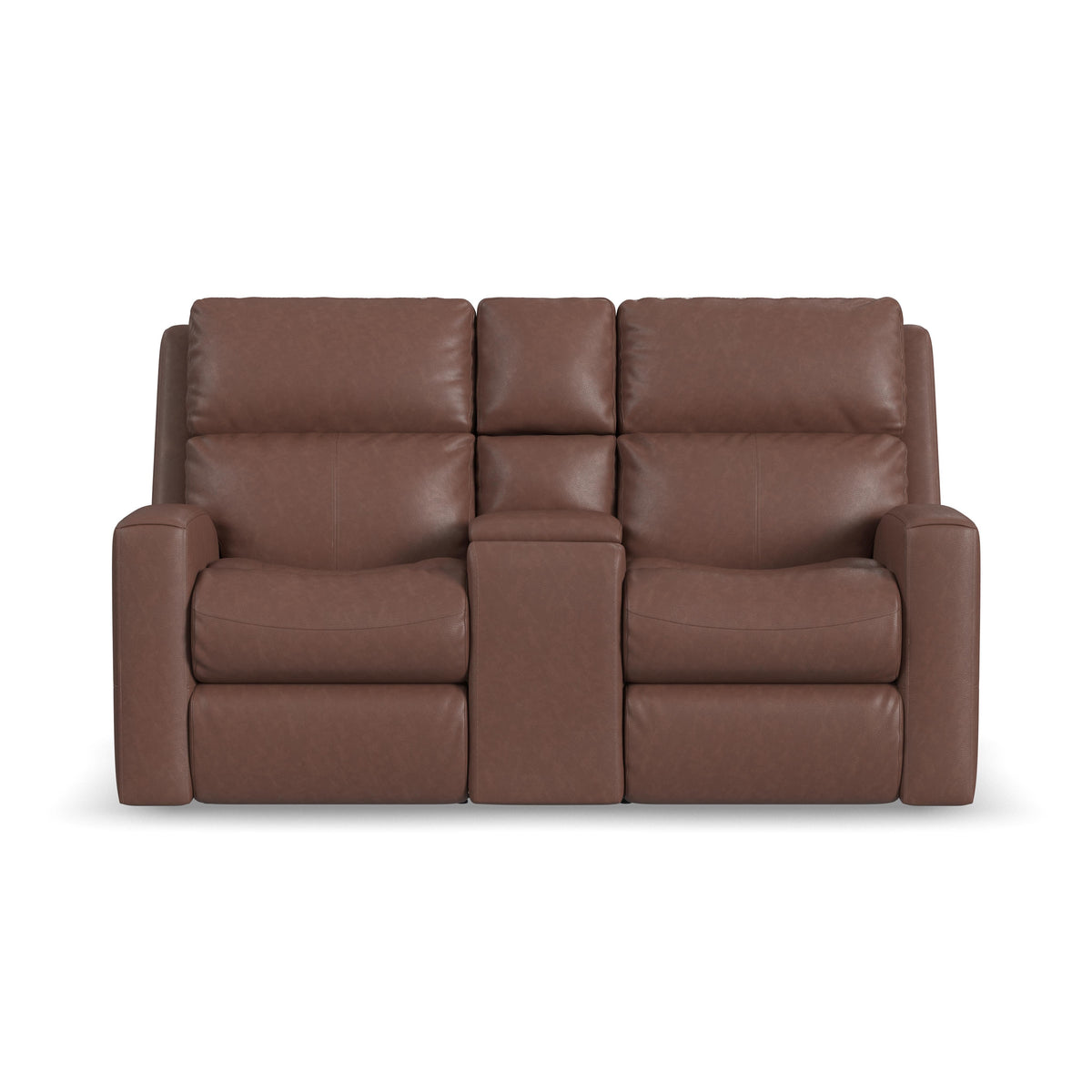 Score Leather Power Reclining Loveseat With Console & Power Headrests & Lumbar | Flexsteel