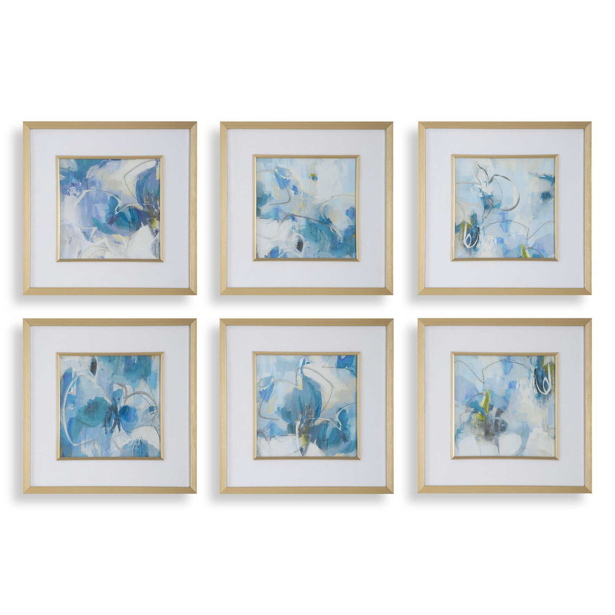 Fresh Start Blue Abstract Prints (Set of 6) by Uttermost - View 1