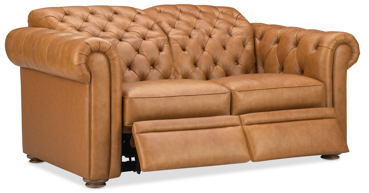 Glover Power Reclining Loveseat With Power Headrest - Light Brown by Hooker Furniture - View 3
