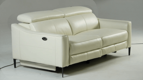 Divani Casa Eden - Modern White Leather Sofa With 2 Recliners