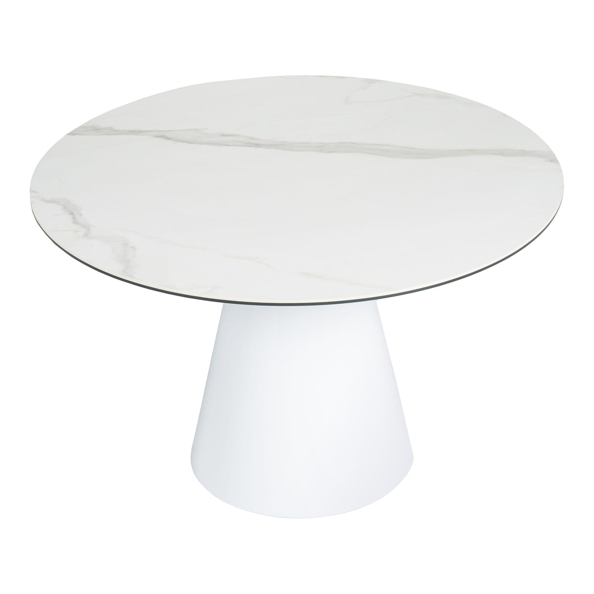 Modrest Edith - Modern Round White Ceramic Dining Table