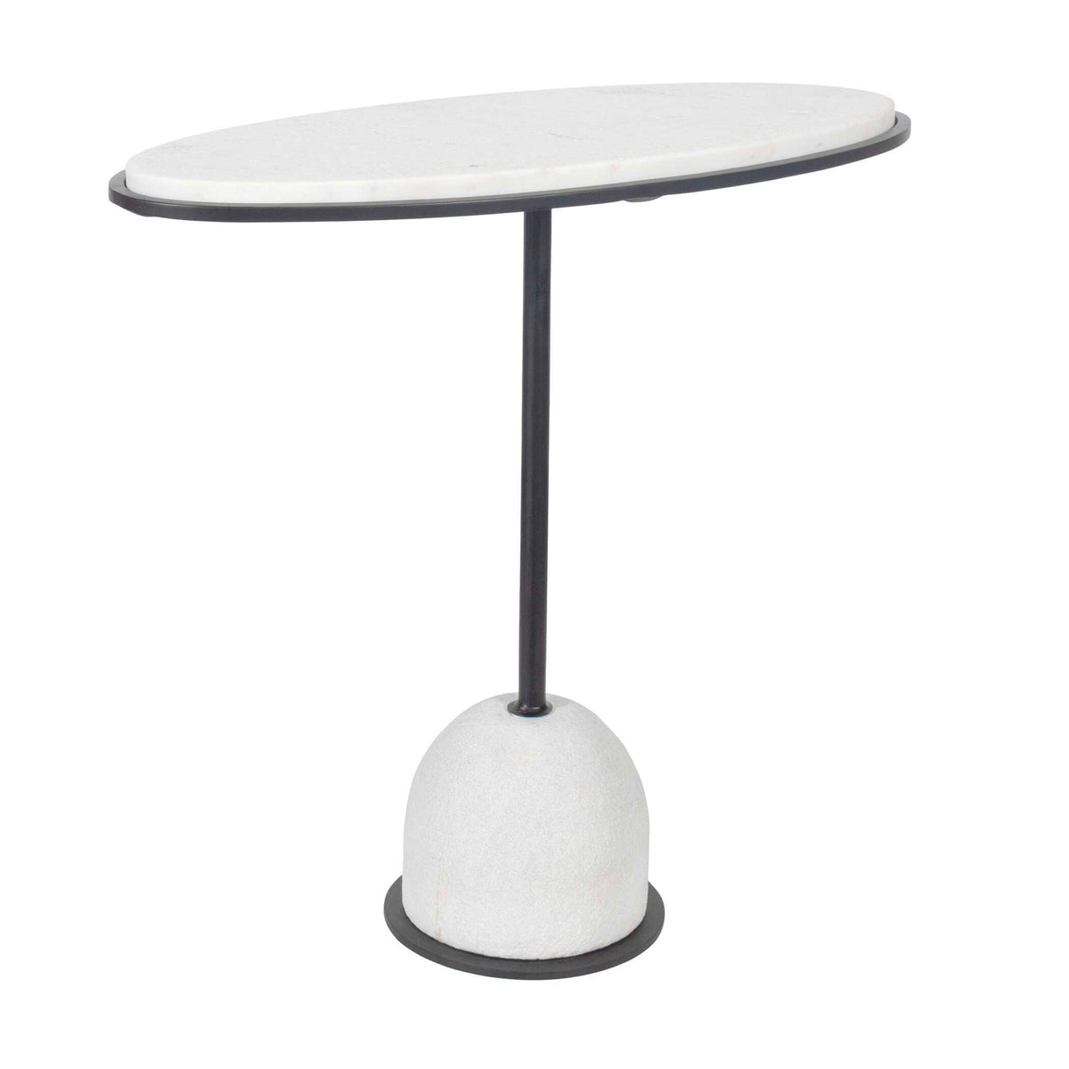 Morro Marble Side Table - White / Black by Uttermost - View 5