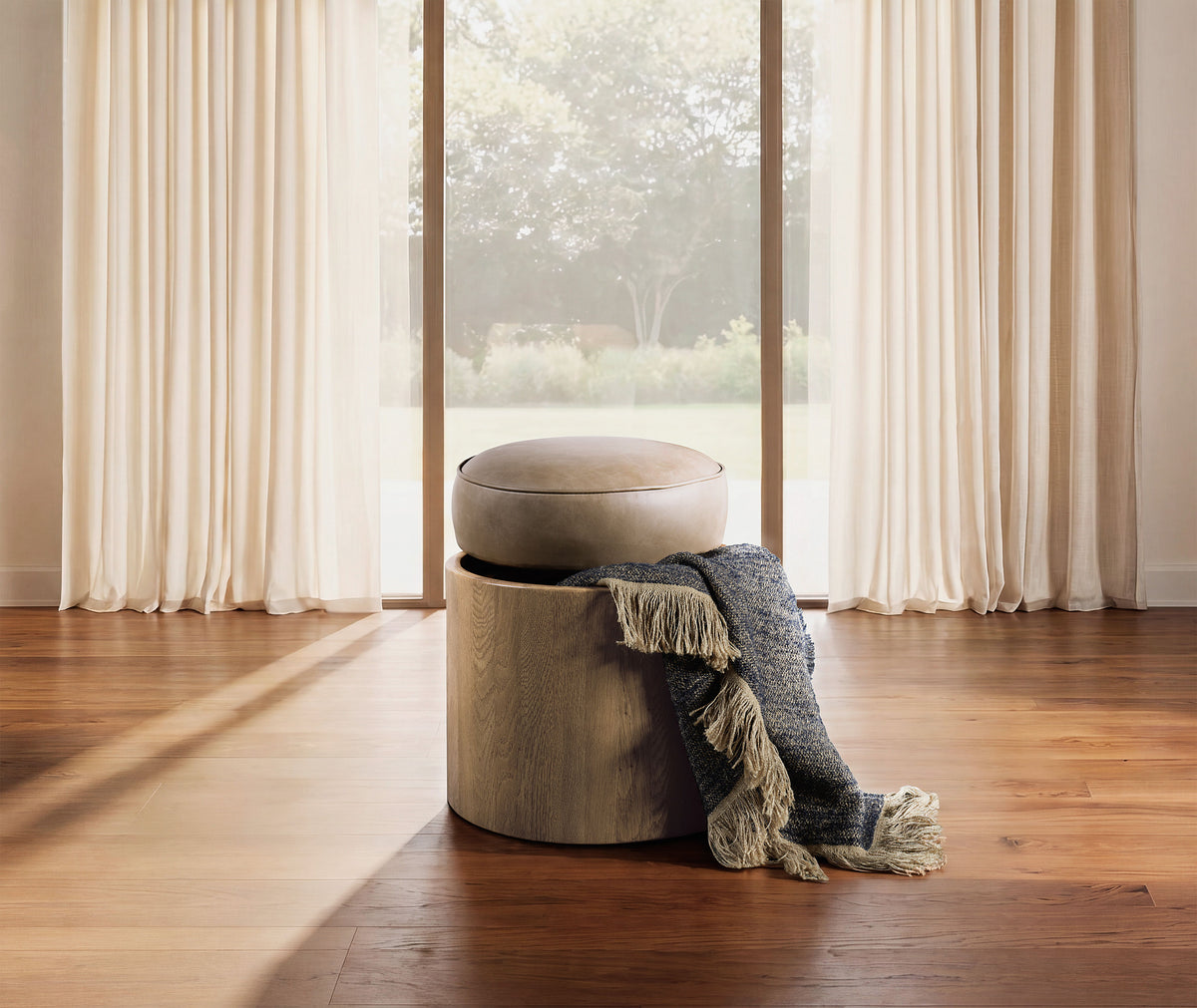 Chloe Swivel Footstool - Light Brown by Hooker Furniture - View 4