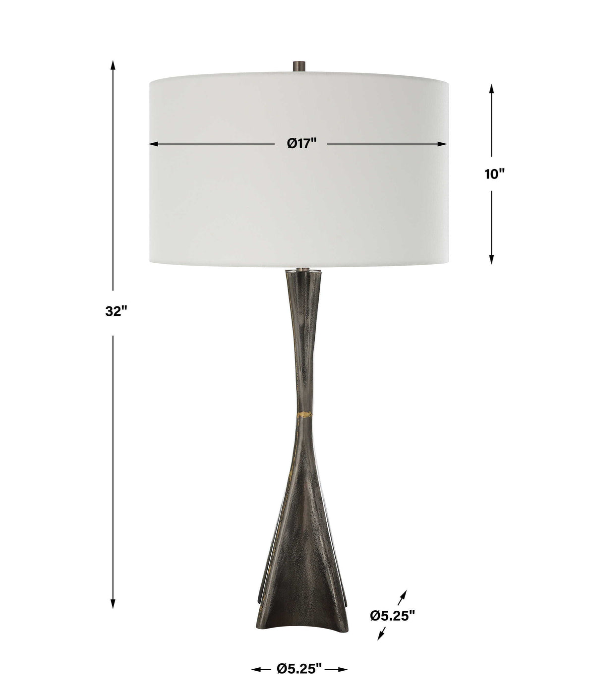Keiron Industrial Table Lamp - Dark Gray by Uttermost - View 8