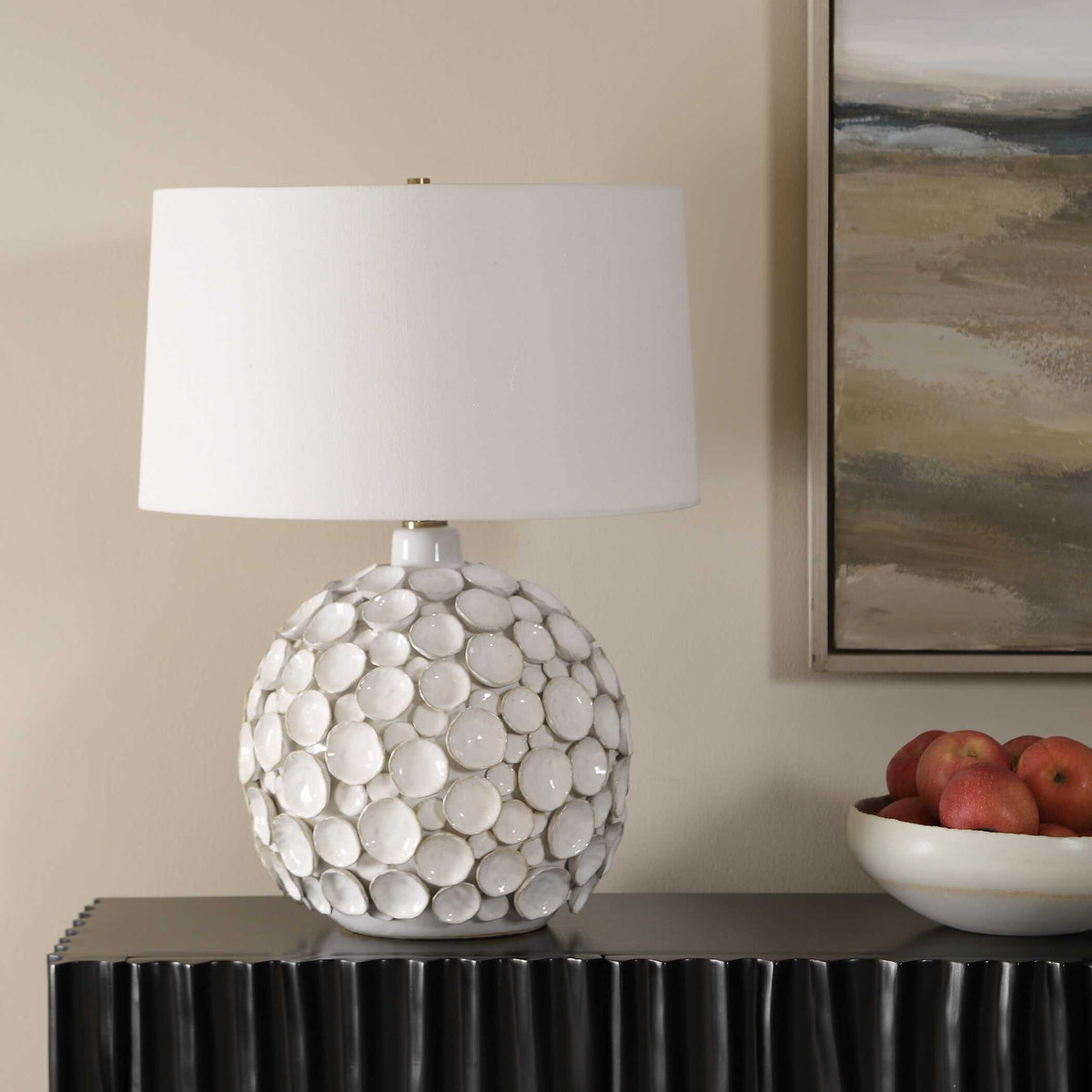 Hartley Petal Table Lamp - White by Uttermost - View 3