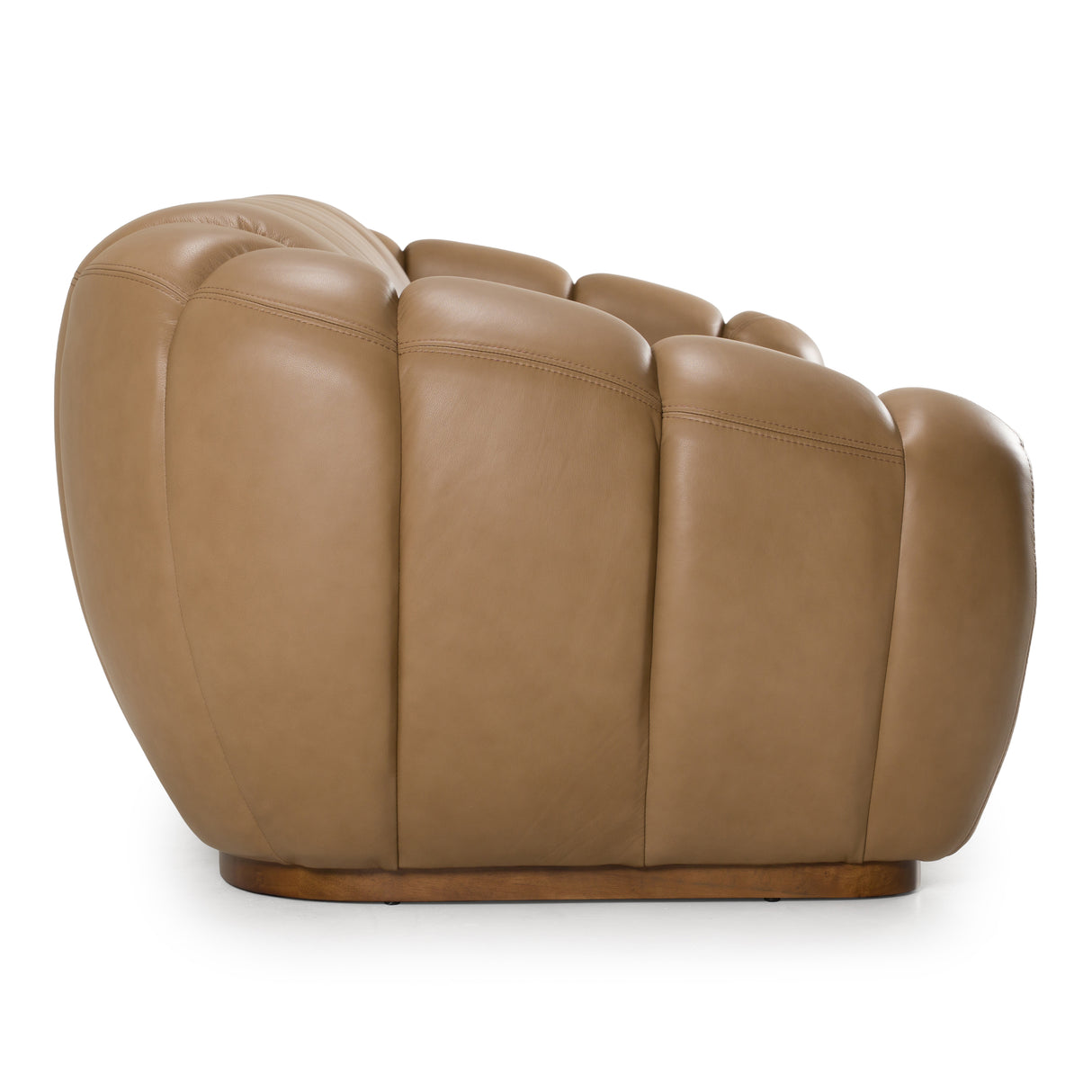 Ekwok - Modern Tan Leather Sofa - View Image 1