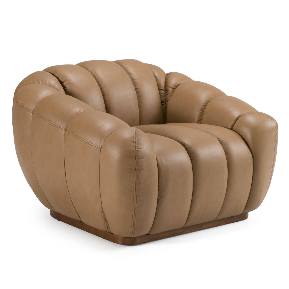 Ekwok - Modern Tan Leather Chair - View Image 1