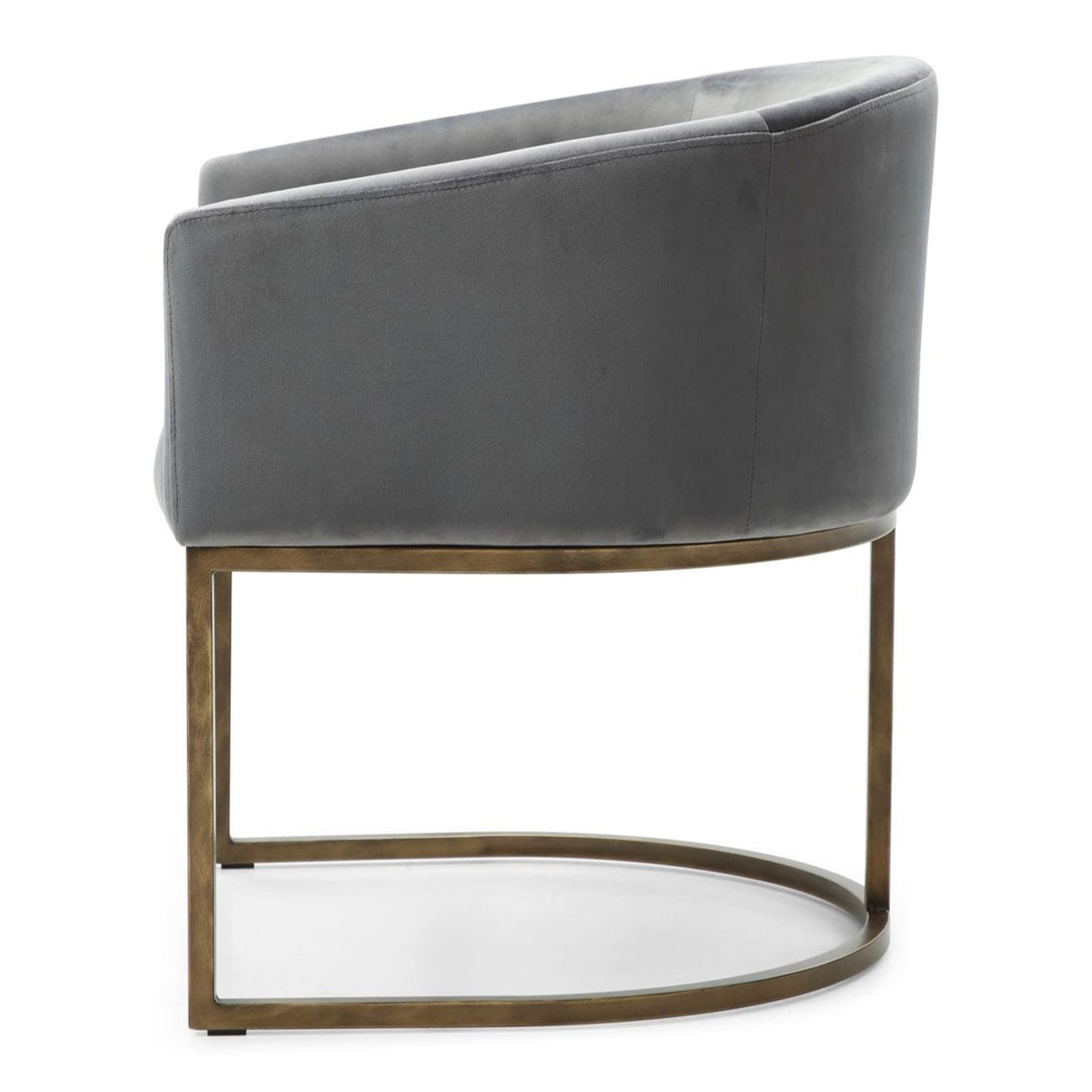 Modrest Elisa - Modern Grey Velvet & Brass Dining Chair
