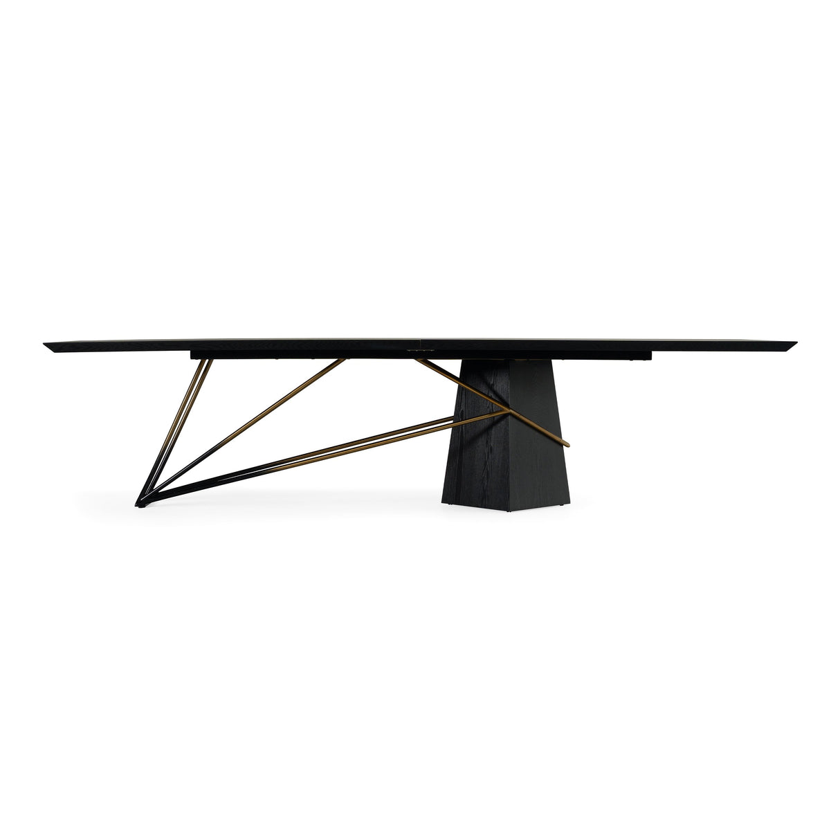 Modrest Elkhorn - Glam Black Ash + Stainless Steel 126" Dining Table