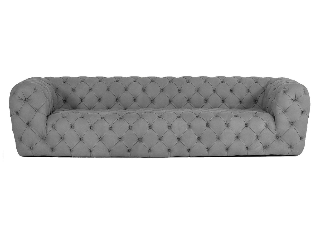 Coronelli Collezioni Ellington Italian Grey Nubuck Leather 3-Seater Sofa Vgccrialto-Gry-3-S