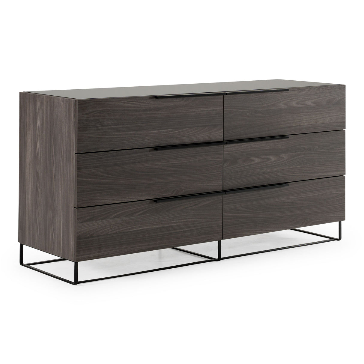 Eastern King Enzo Italian Modern Grey Oak & Fabric Bedroom Set
