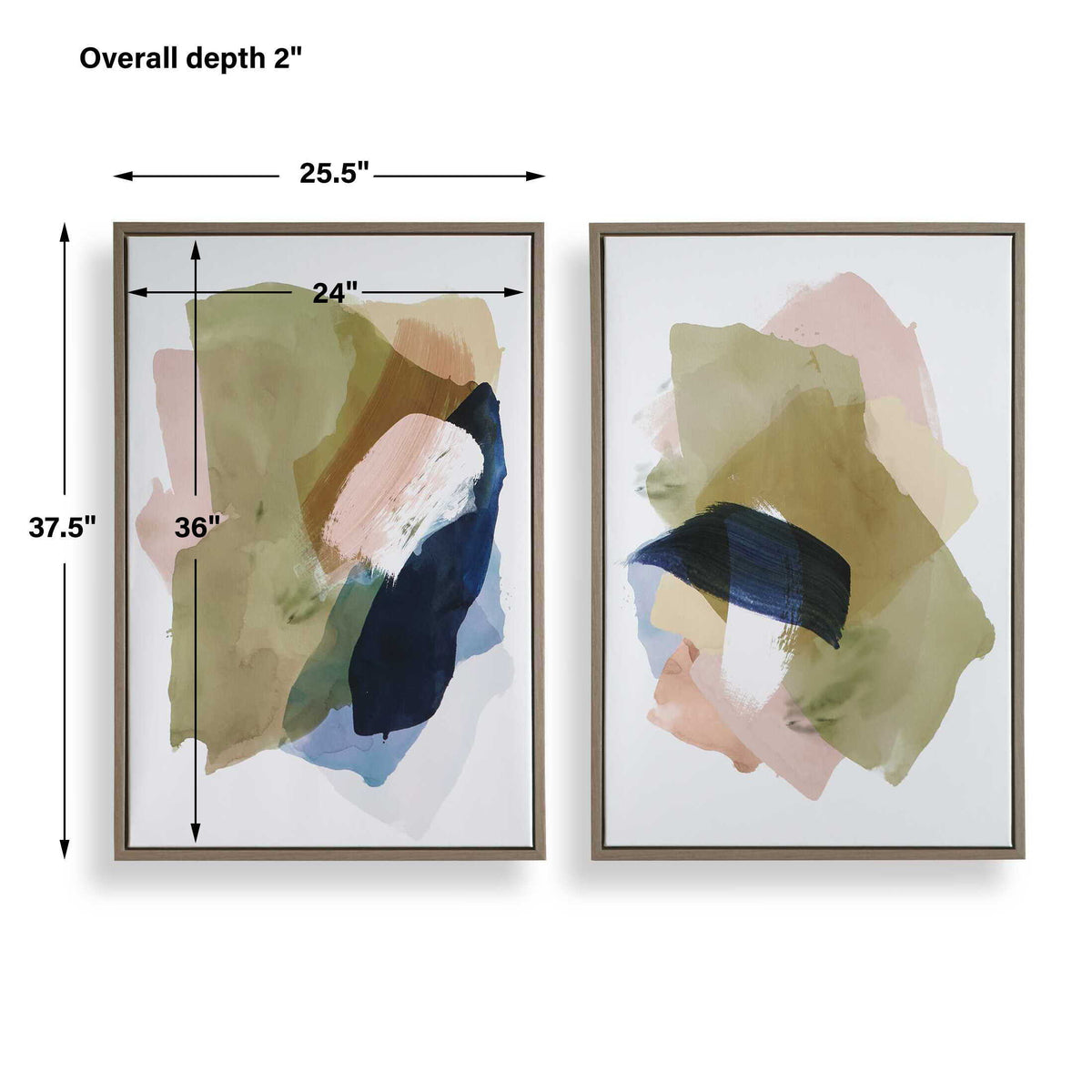 Abstract Afternoon Framed Canvases (Set of 2) - Blue / Green by Uttermost - View 8
