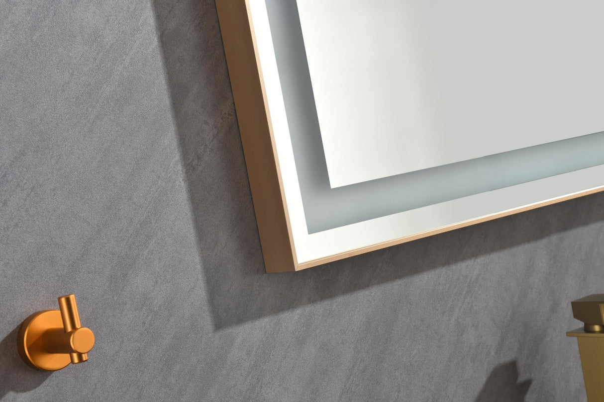 96in. W x36 in. H Frameless LED Single Bathroom Vanity Mirror in Polished Crystal Bathroom Vanity LED Mirror with 3 Color Lights Mirror for Bathroom Wall | Home Elegance USA