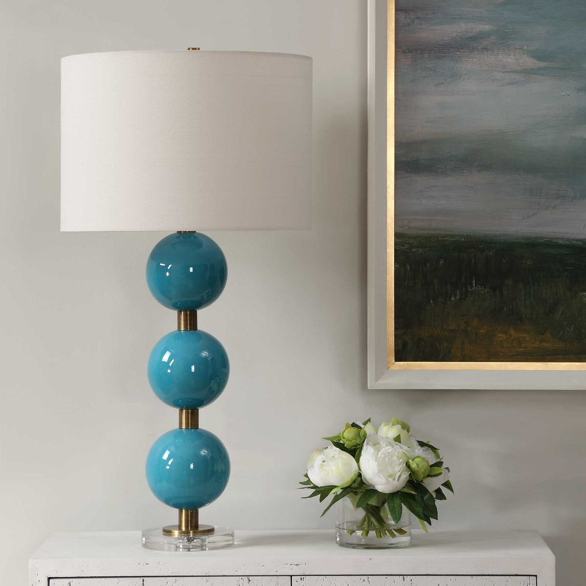 Palawan Blue Glaze Table Lamp by Uttermost - View 3