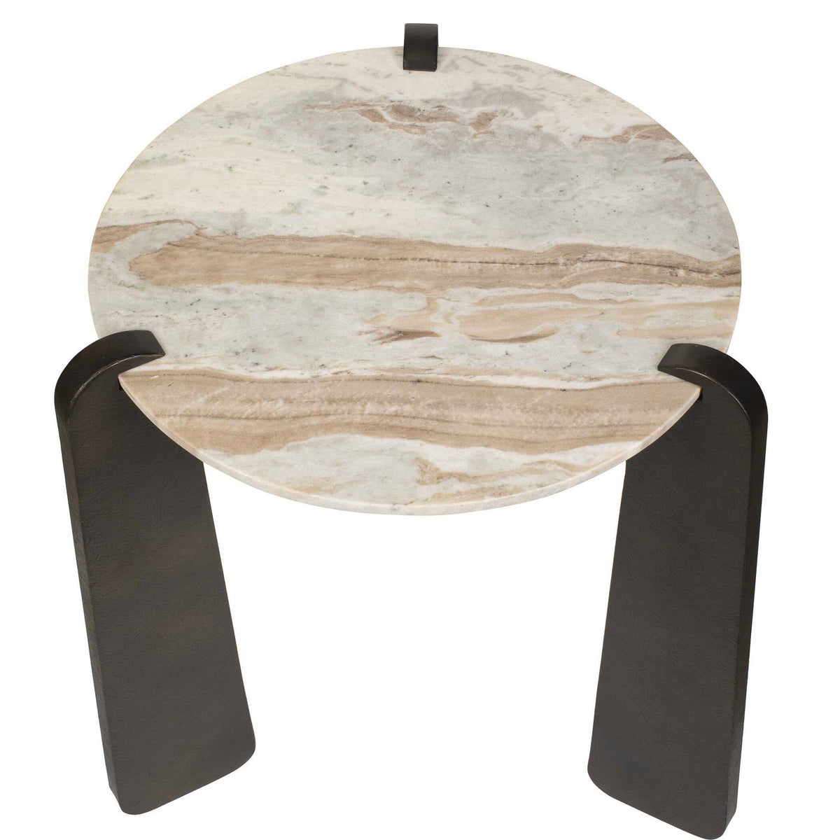 Talud Modern Marble Side Table Bronze / Gray - Dark Brown / Beige by Uttermost - View 3