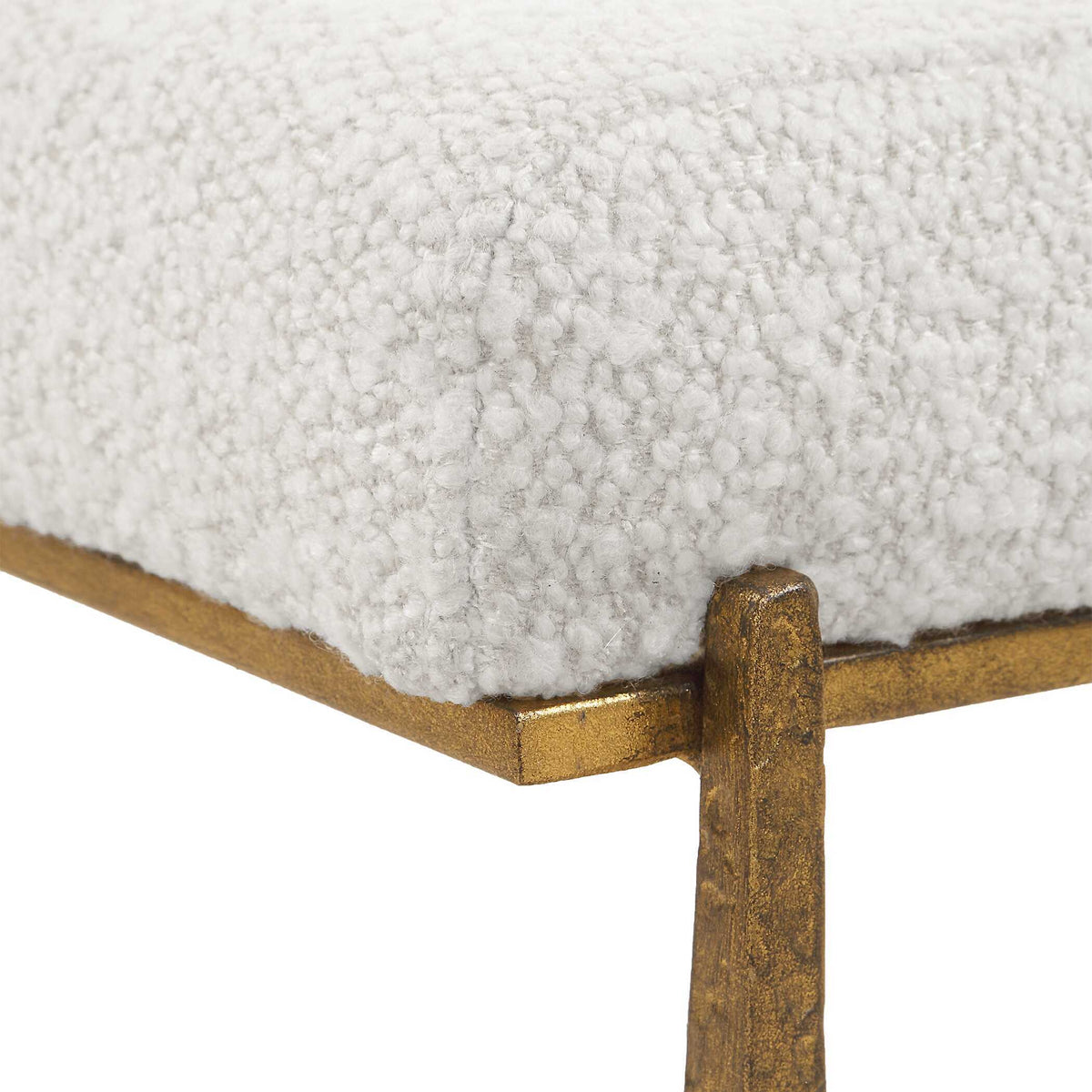 Midas Small Bench - Gold / White by Uttermost - View 7