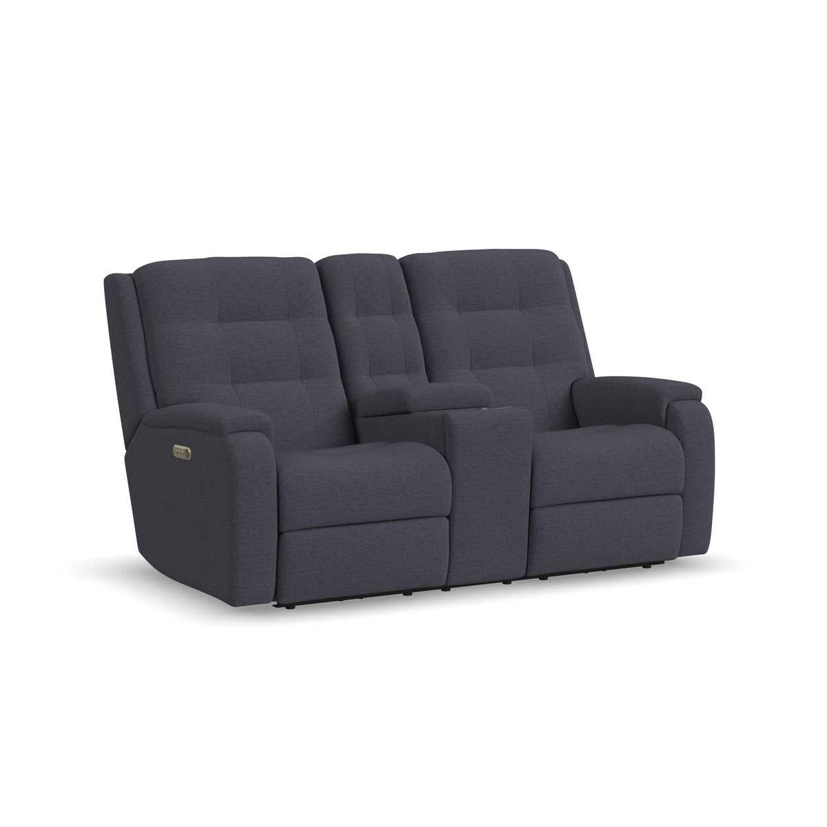 Arlo Transitional Fabric Power Reclining Loveseat With Console & Power Headrests & Lumbar | Flexsteel