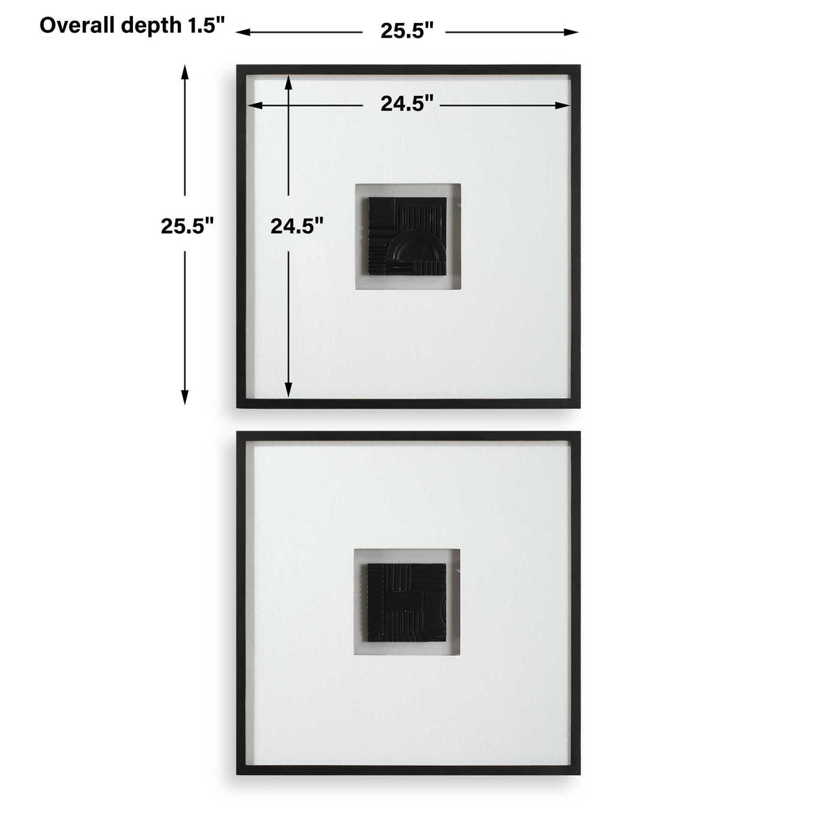 Origins Shadow Boxes (Set of 2) - Black / White by Uttermost - View 8