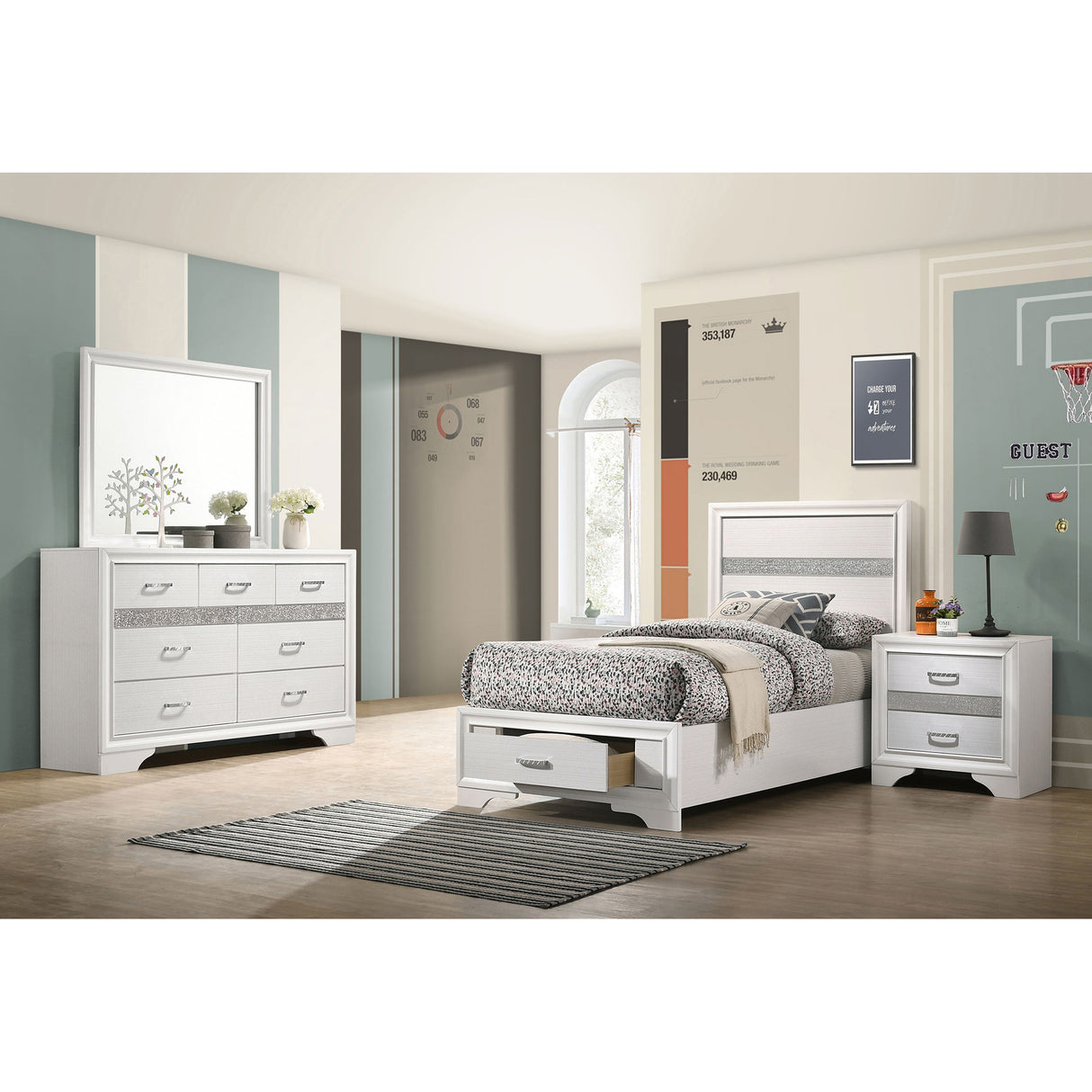 Annie White 4-piece Twin Bedroom Set