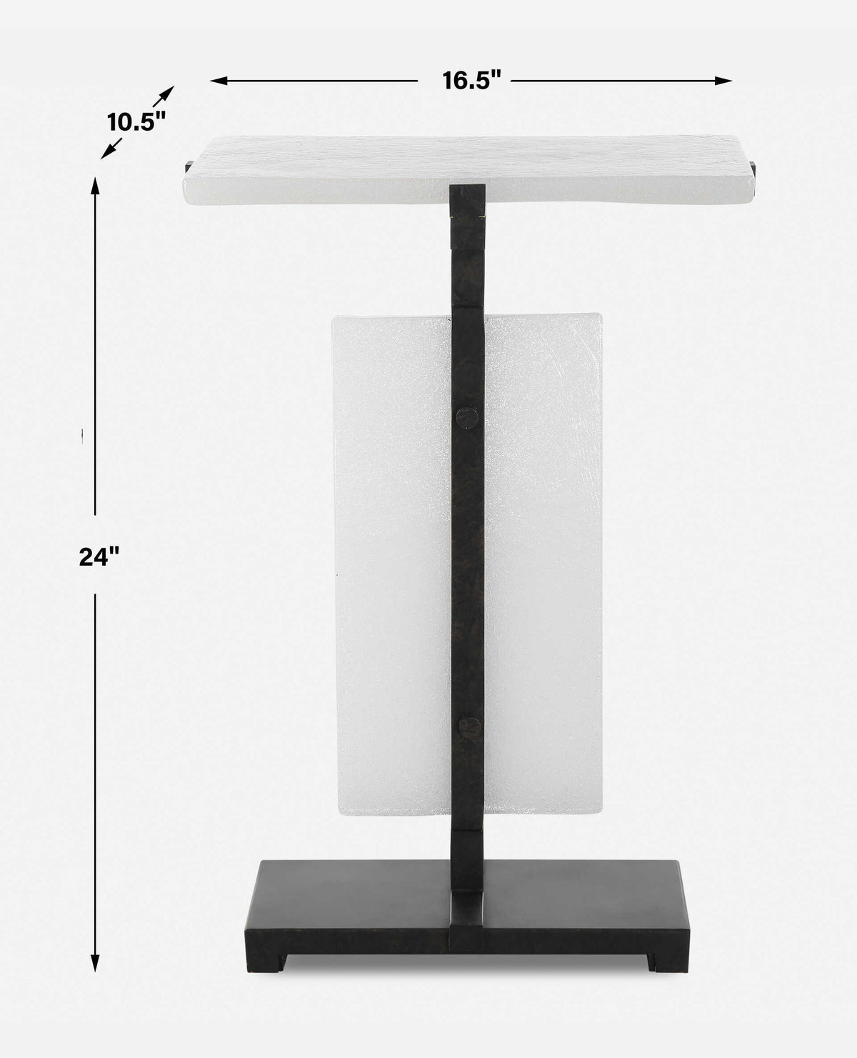 Elements Bubble Glass Accent Table - White by Uttermost - View 7