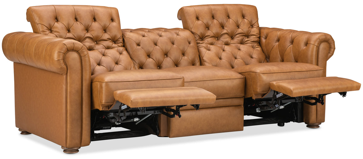 Glover Power Reclining Sofa With Power Headrest - Light Brown by Hooker Furniture - View 4