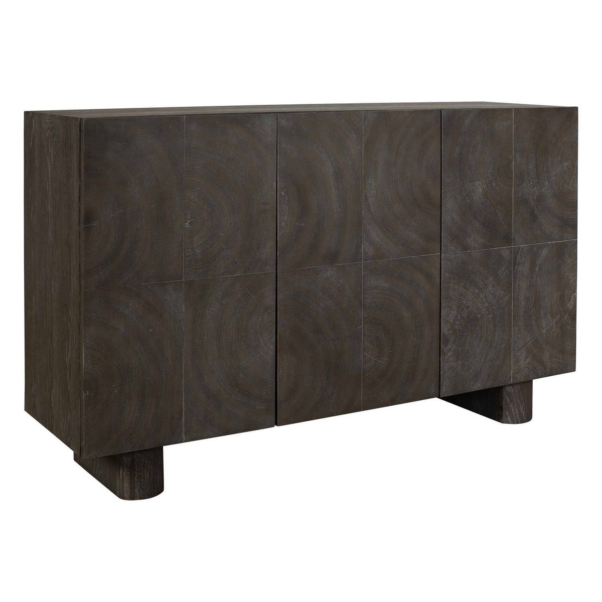 Phineas 3 Door Modern Cabinet Woodtone - Dark Brown by Uttermost - View 3