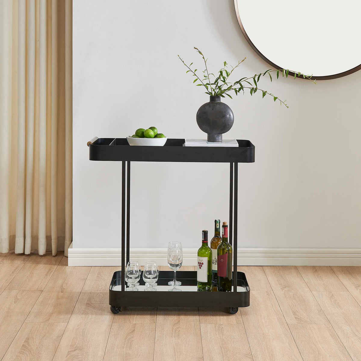 Vesper Iron Bar Cart - Black by Uttermost - View 2