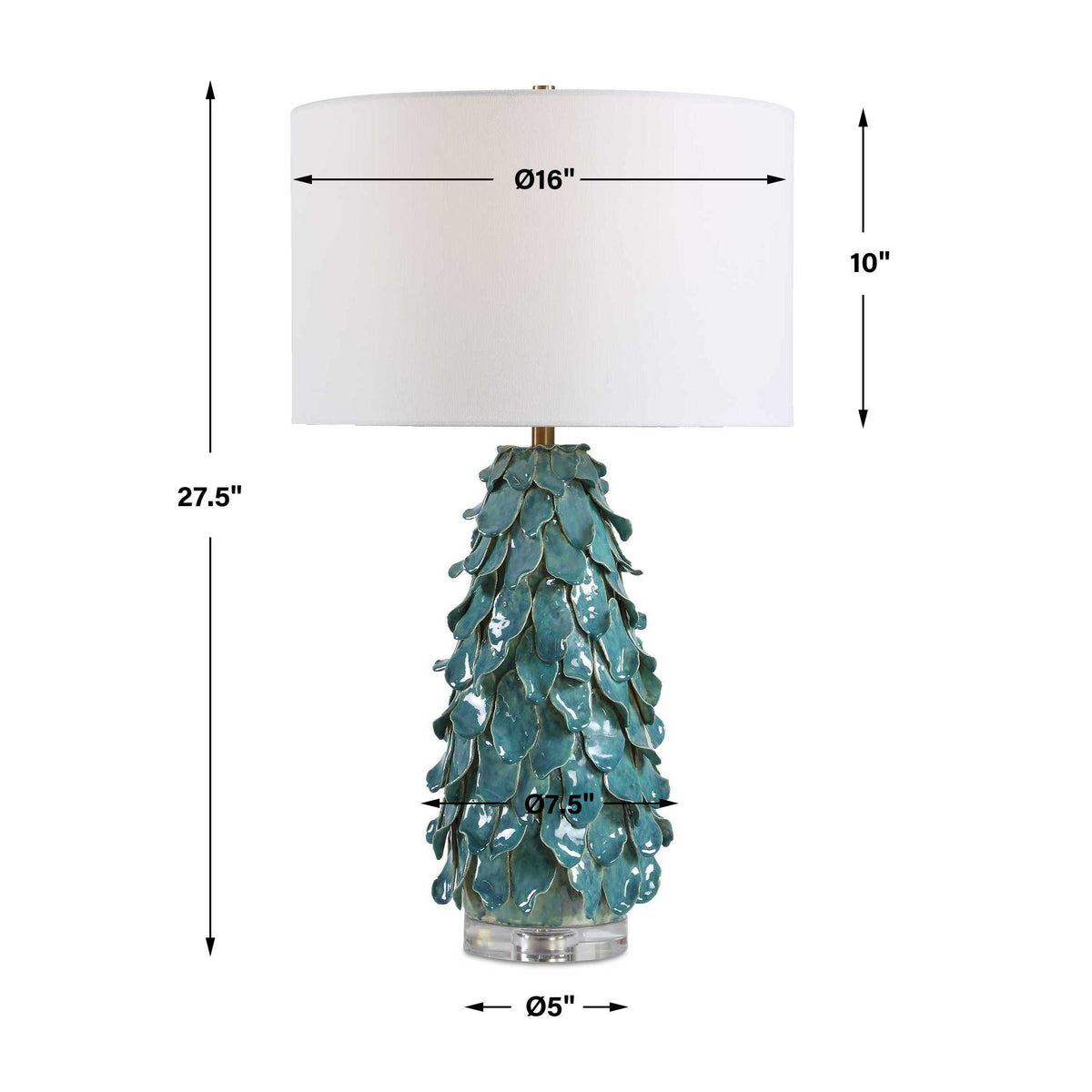 Mina Table Lamp Teal Blue - Blue / Green by Uttermost - View 7