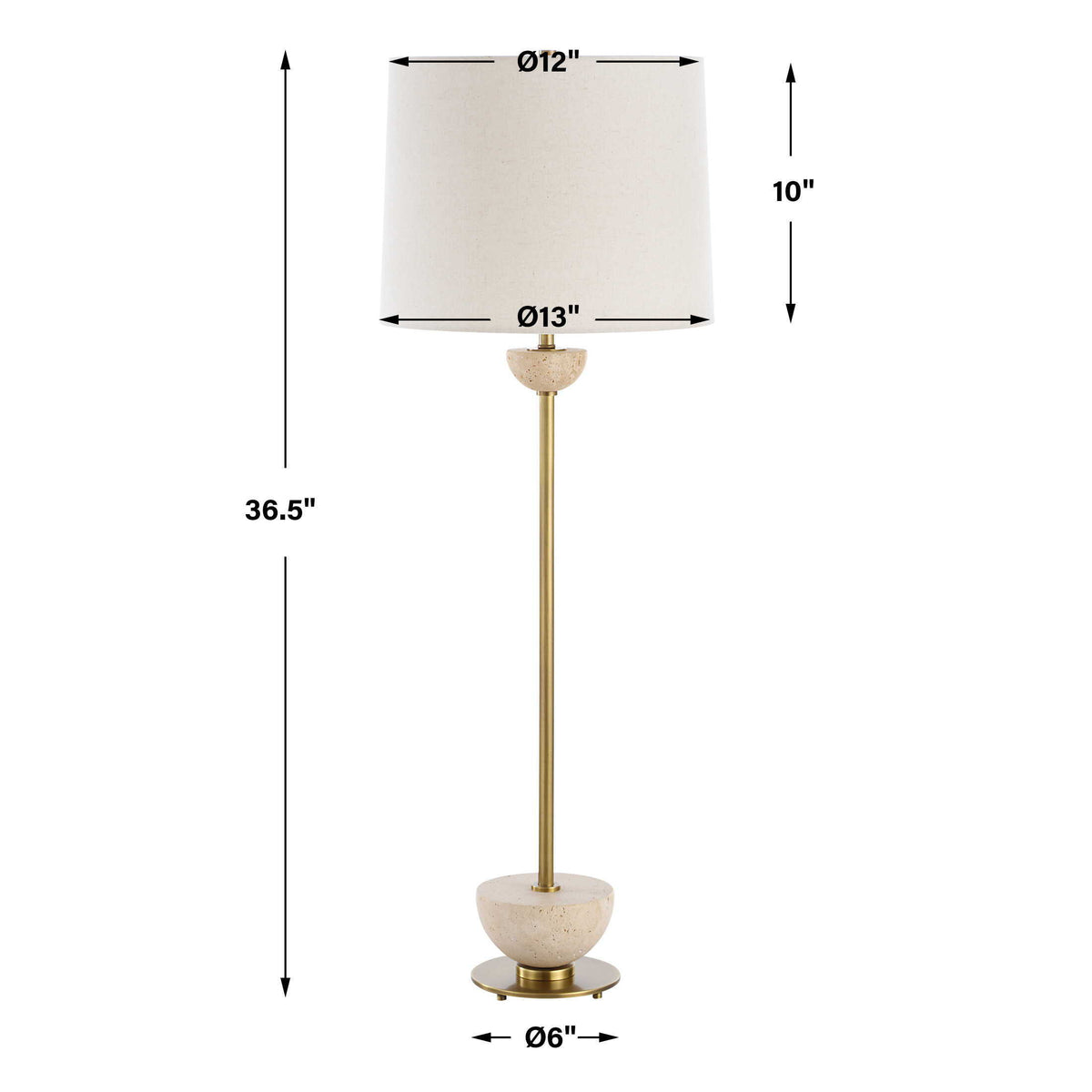 Hemisphere Buffet Lamp Brass - Bronze by Uttermost - View 7