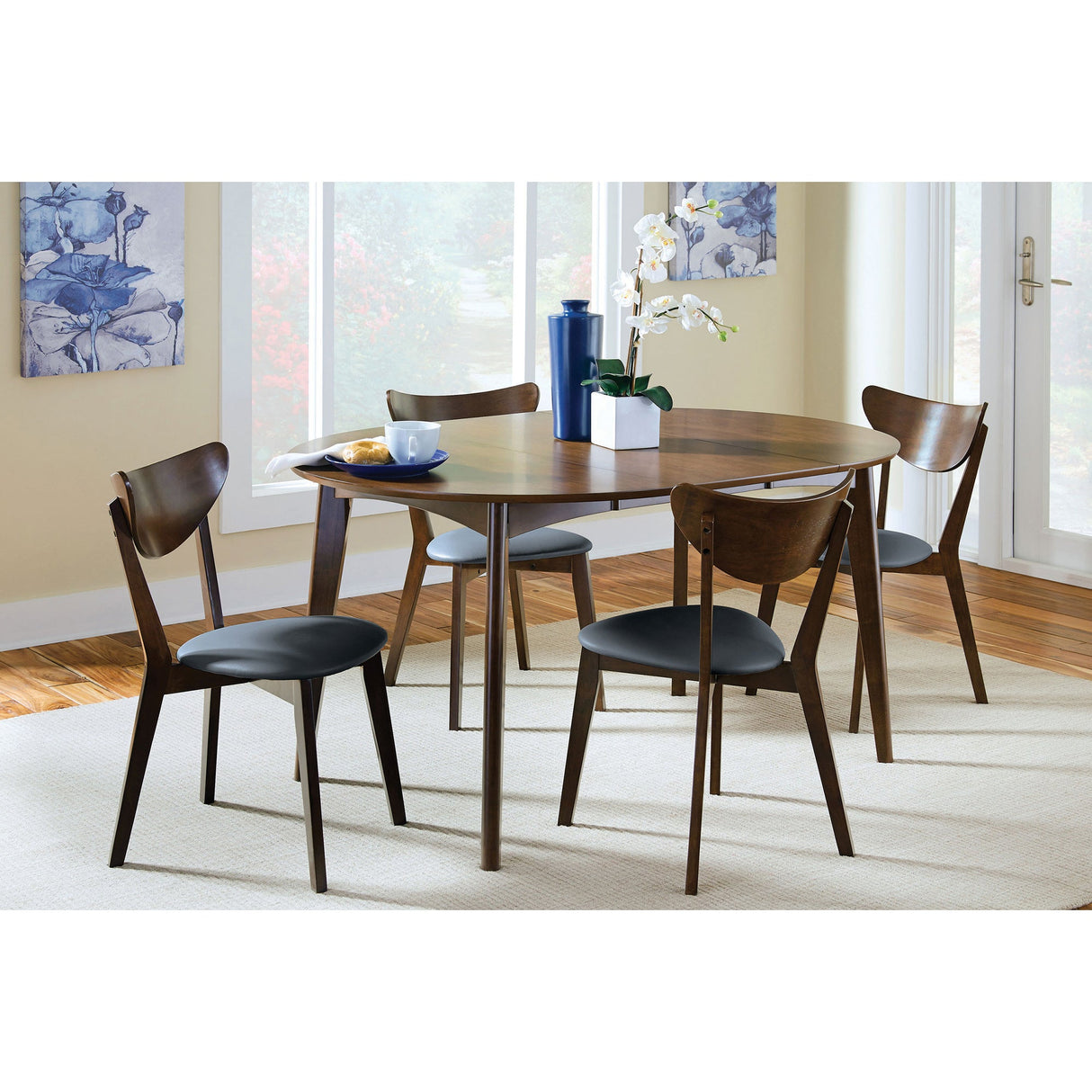 Linnea Dark Walnut 5-piece Dining Set - sold by Home Elegance USA
