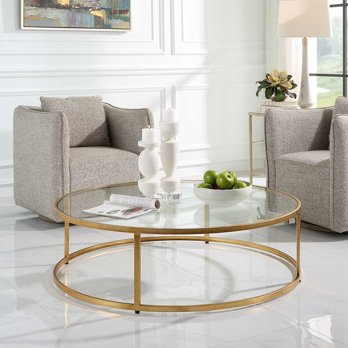 Radius Modern Circular Coffee Table - Gold by Uttermost - View 3