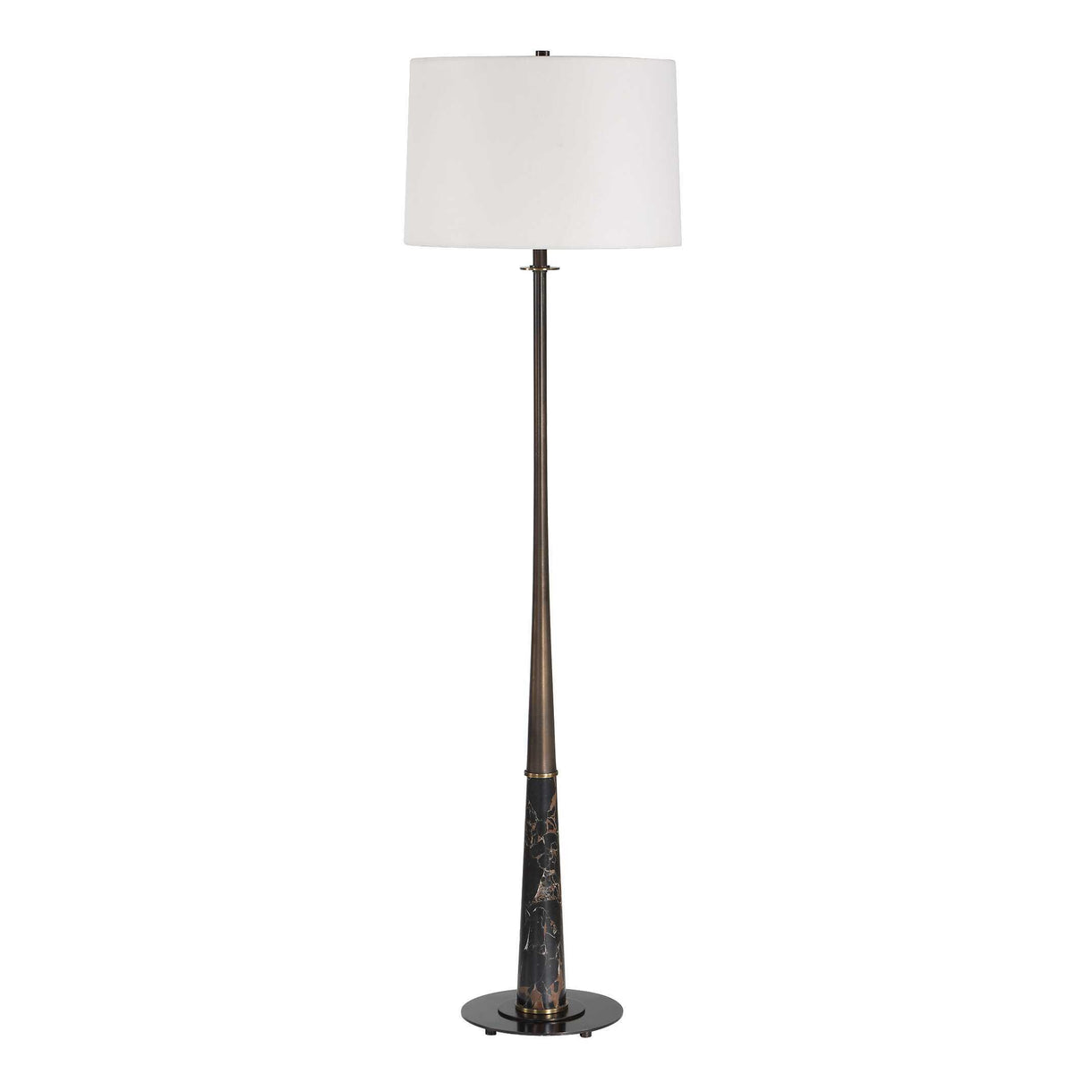 Tallarico Brass & Marble Floor Lamp Black / Bronze / Brown - Black / Dark Brown by Uttermost - View 4