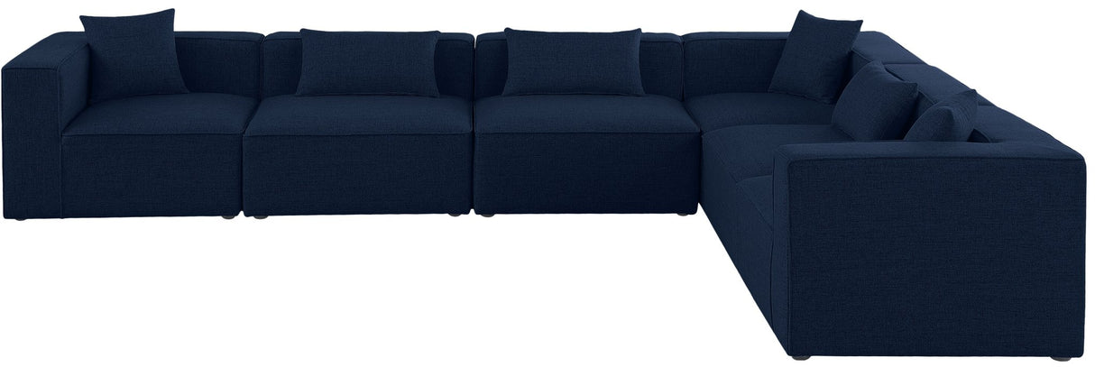 Cube - Modular Sectional 6 Piece - Navy - Fabric - Modern & Contemporary | Home Elegance USA