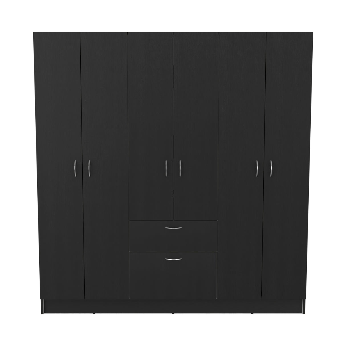 Kibo 6 Doors Armoire, One Drawer, Rod, Seven Interior Shelves, Black Wengue / White -Bedroom - sold by Home Elegance USA