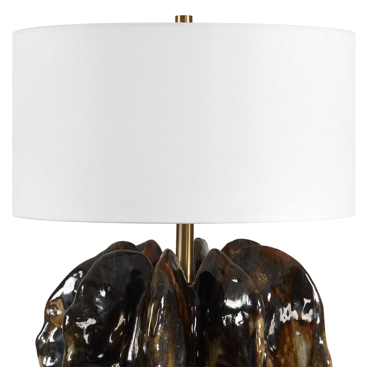 Jaudon Glass Table Lamp - Black / Dark Brown by Uttermost - View 5