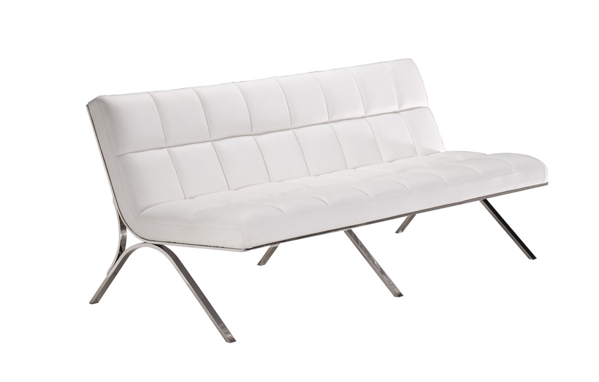Antimony Mid-Century White Leatherette Sofa Set - View Image 1