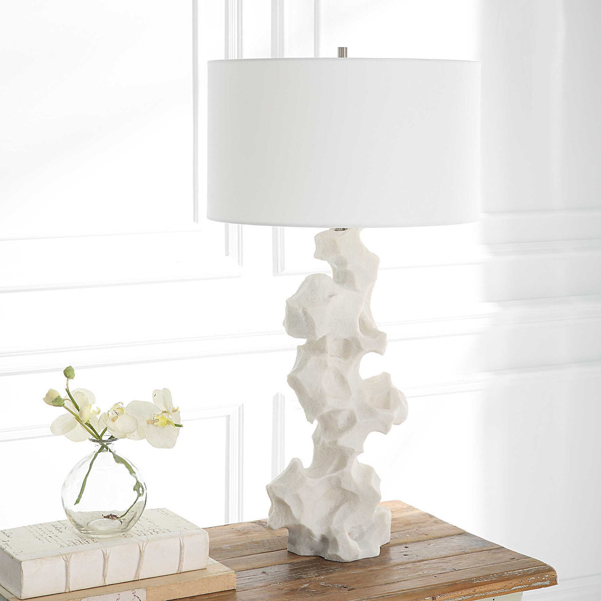 Remnant White Marble Table Lamp by Uttermost - View 3