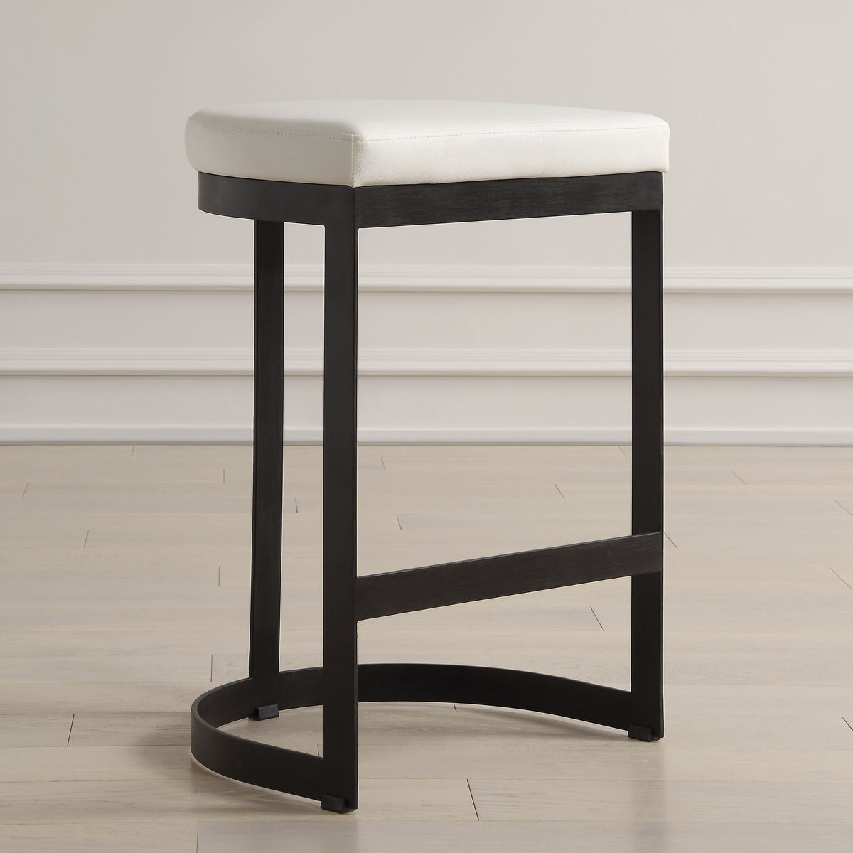 Ivanna Counter Stool - White / Black by Uttermost - View 2