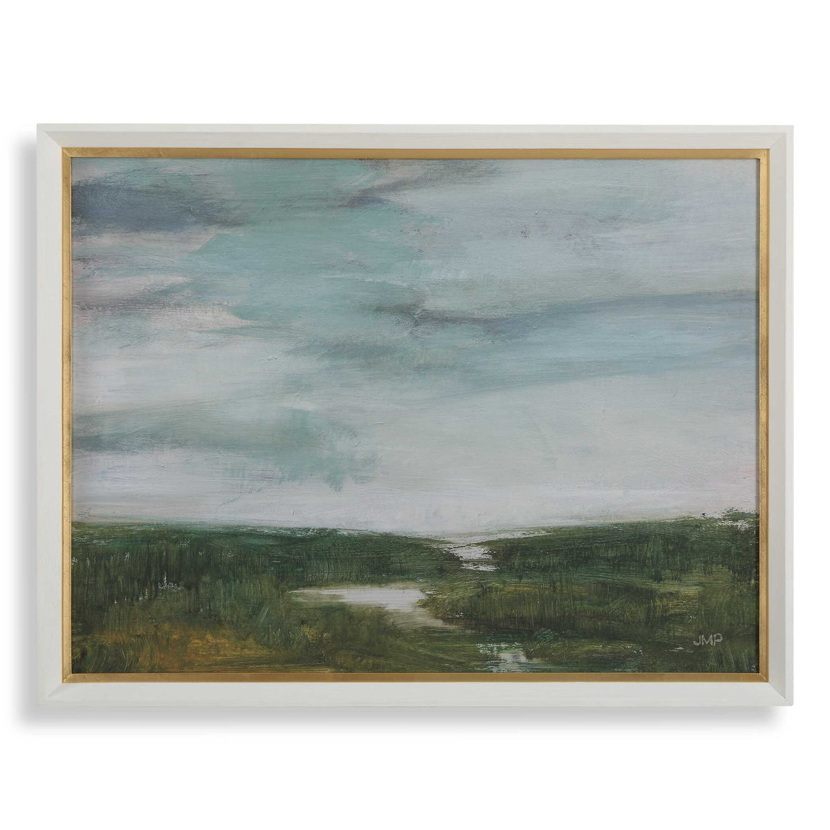 The Path Of The Water Framed Print - Light Blue by Uttermost - View 1
