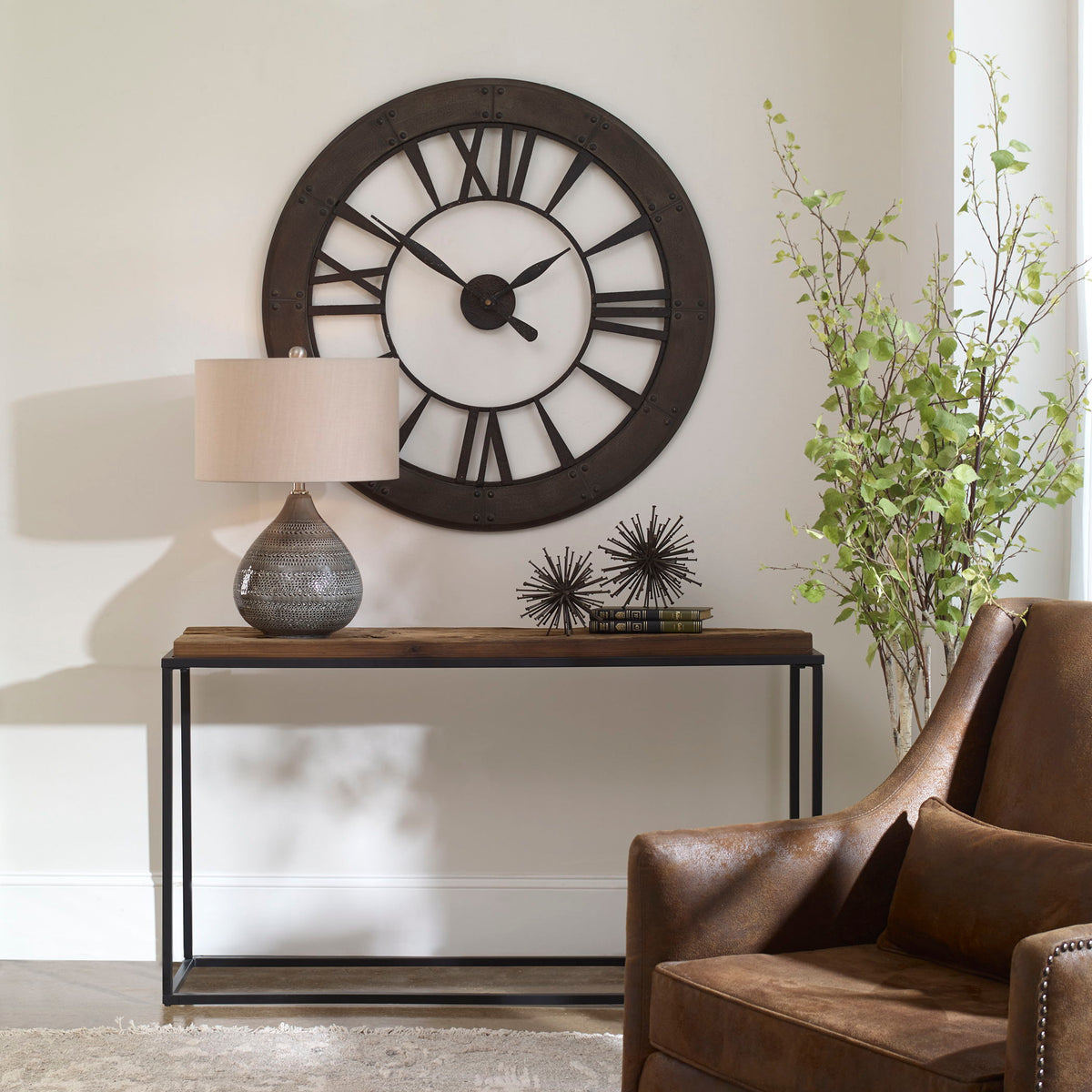 Ronan Wall Clock - Dark Brown by Uttermost - View 2