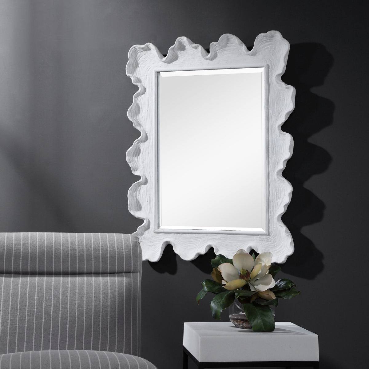Sea Coral Coastal Mirror - Silver / White by Uttermost - View 6