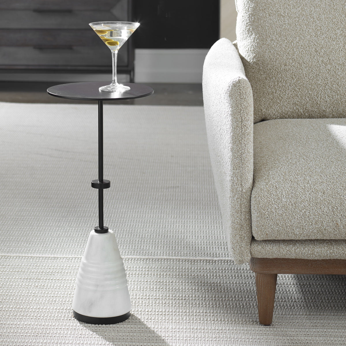 Kincaid Metal Drink Table - White / Black by Uttermost - View 4